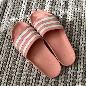 Adidas pink slides